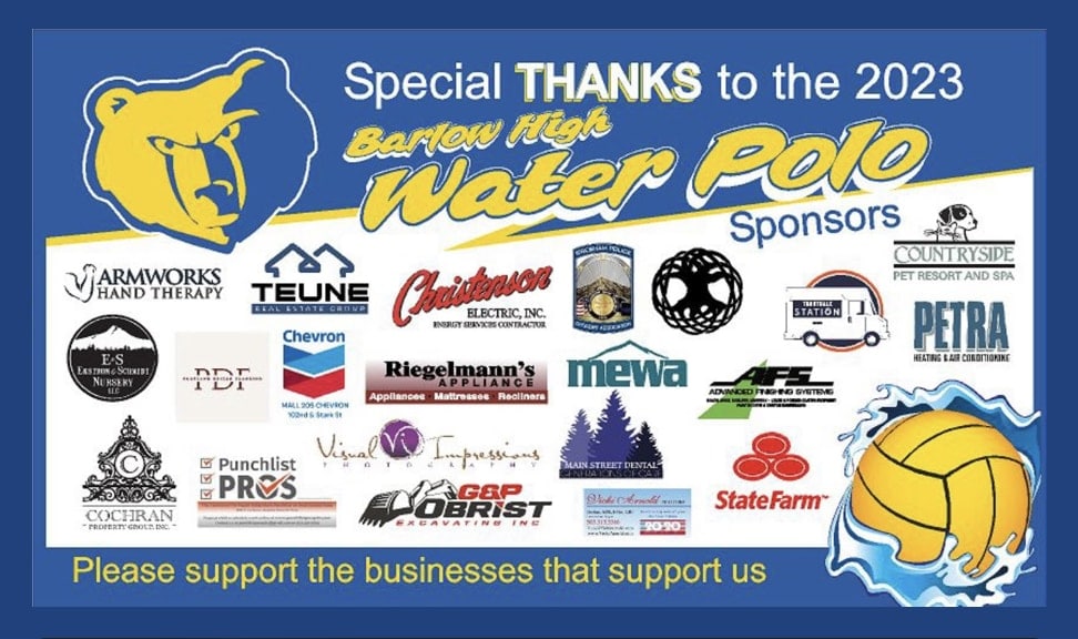 Banner for Barlow High Water Polo Sponsors - Petra Heating & Air Conditioning.