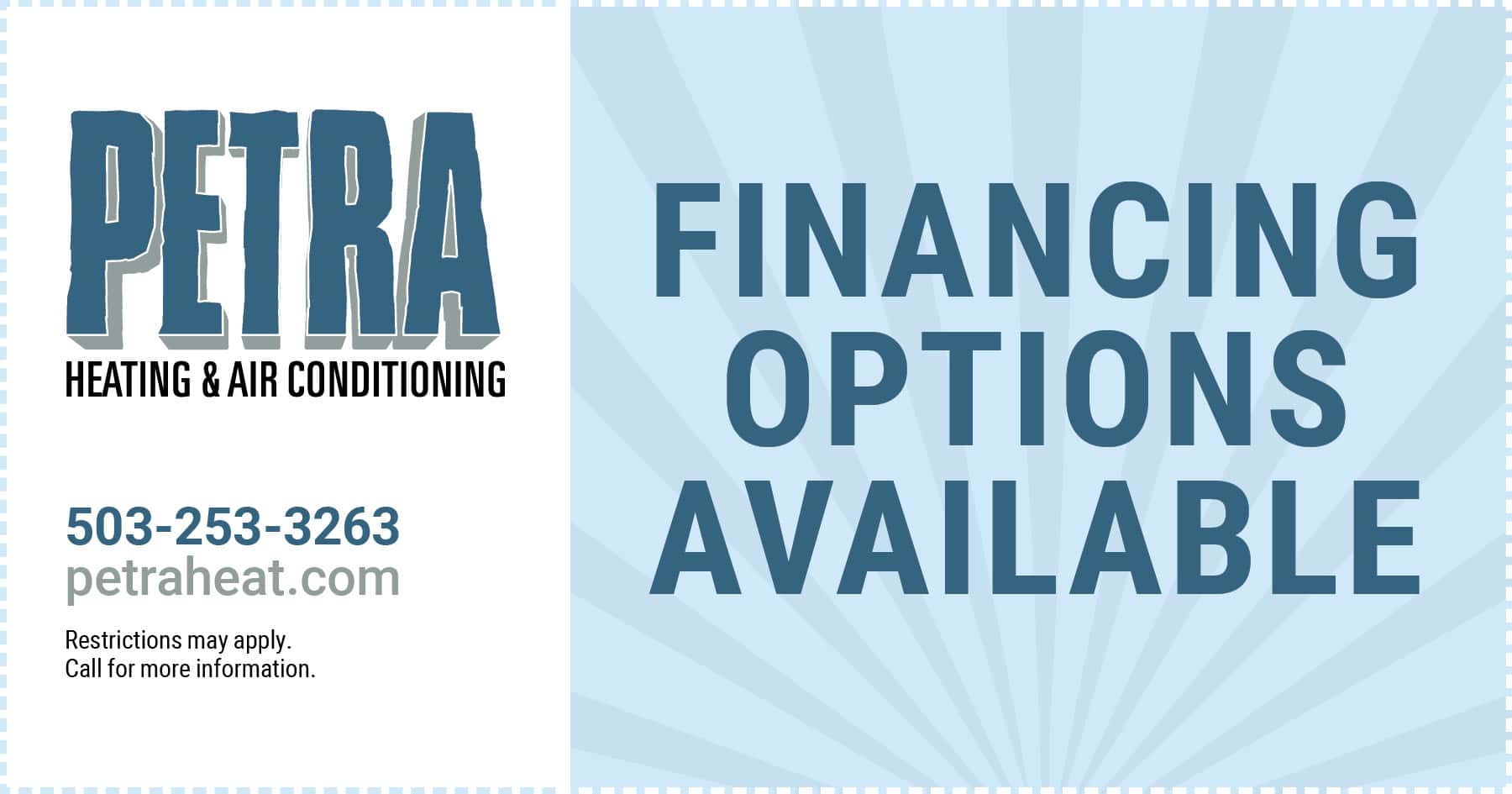 Financing Options Available with Petra Heating and Air Conditioning