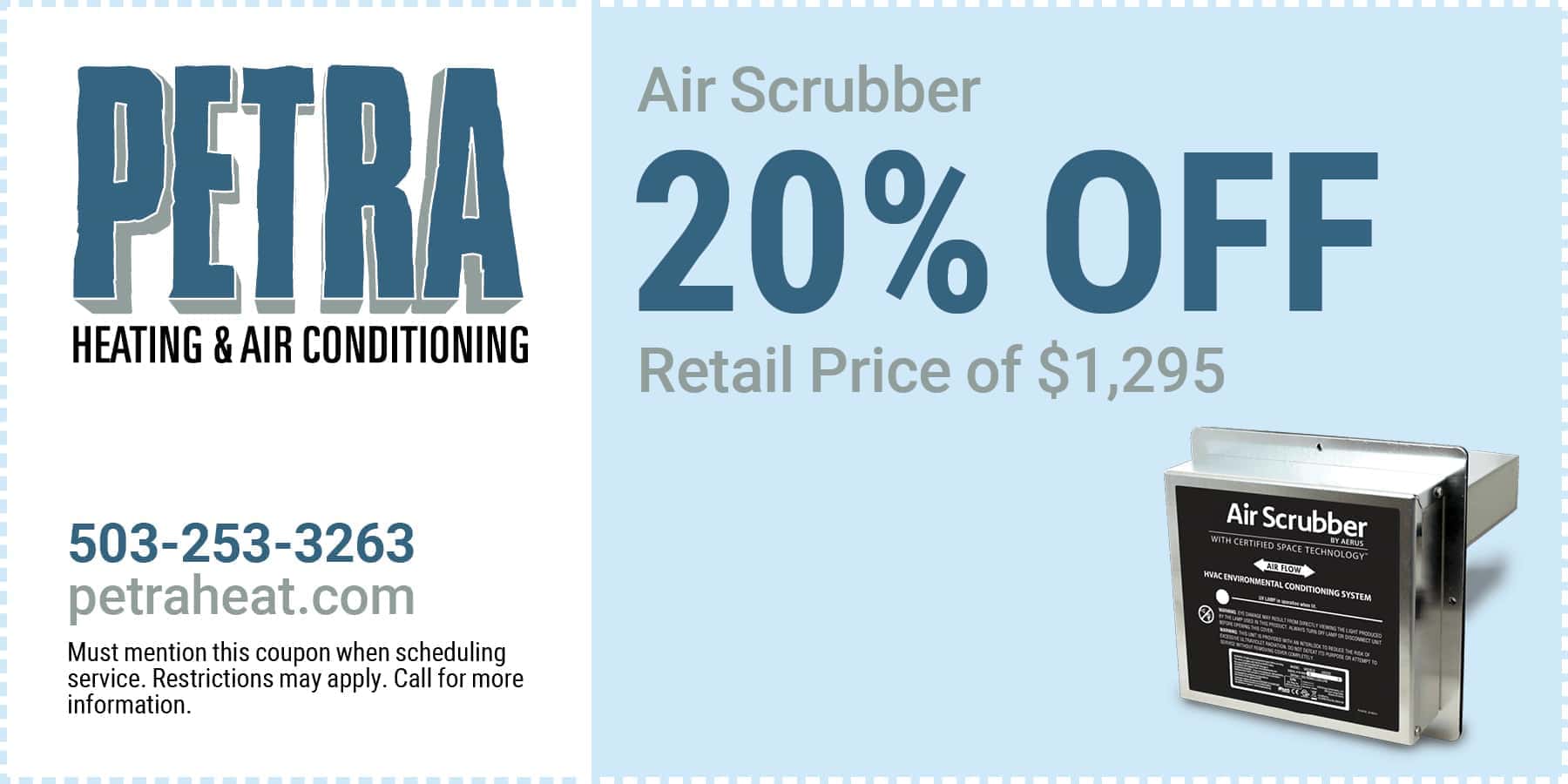 20% off Air Scrubber.