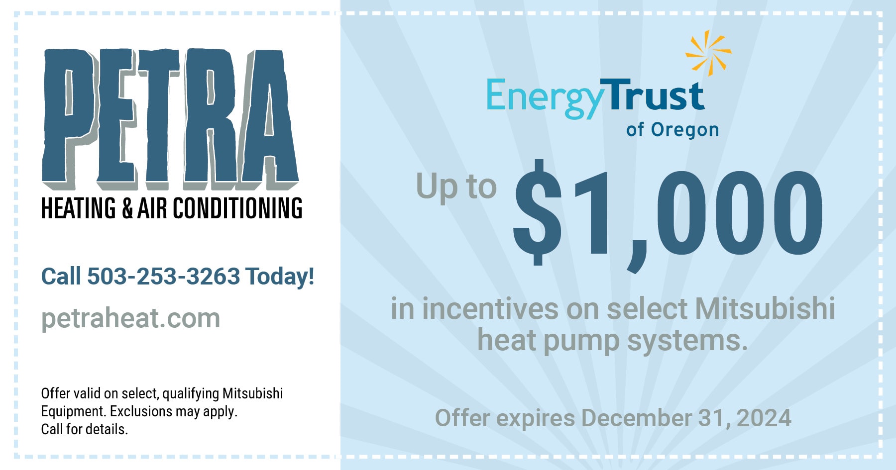 Up To ,00 Off On Select Mitsubishi Heat Pump Systems through Energy Trust of Oregon